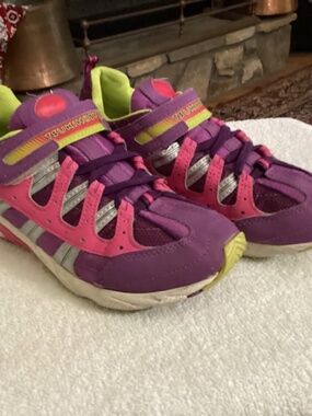 Tsukihoshi sneakers, girls size 3, tennis shoes, pink, purple, green